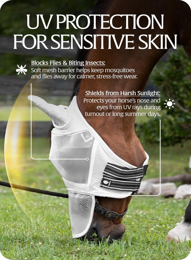 Equinavia Algard Soft Mesh Long Nose Fly Mask - Silver - Pony - Image 2